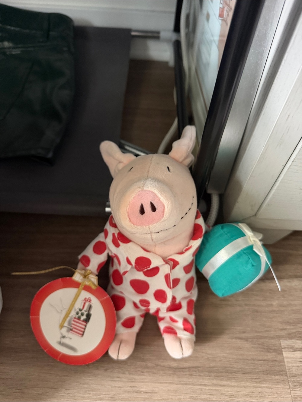 Plush Pig in Red Polka Dot Pajamas - Brand